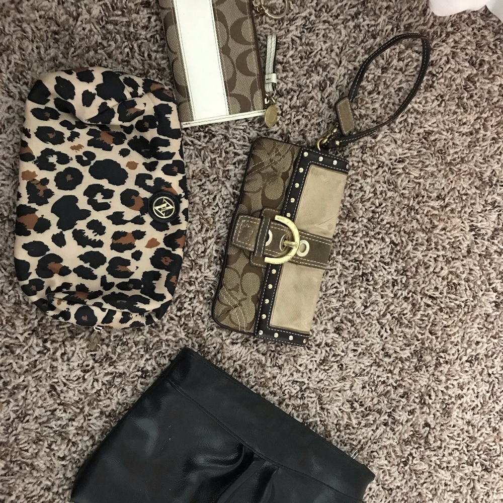multiple bags: two coach wallets